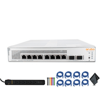 HPE Networking Instant On Switch Series 1930 8-Port Gb Smart-Managed Layer 2  Ethernet Switch with PoE (JL681A#ABA) Bundle with 8x Ethernet Cables, Surge Protector, Cable Ties, Fiber Cloth