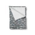 thumbnail image 2 of Fish Soft Flannel Fleece Throw Blanket, Abstract Fishing Theme Watercolor Style Silhouette Species, Cozy Plush for Indoor and Outdoor Use, 50" x 70", Grey White and Baby Blue, by Ambesonne, 2 of 6