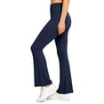 thumbnail image 4 of Seamless Yoga Pants for Women High Waisted Flare Pants Stretchy Gym Workout Pilates Leggings Athletic Trousers for Ladies Navy L, 4 of 8