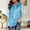 Sky Blue, variant on Summer Shirts for Women Womens Ruffle 3/4 Sleeve Mesh Blouses Loose Flowy Tops Stretchy Shirts(Yellow,L)