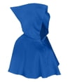 thumbnail image 4 of Rggeeun Adults Cape Solid Color Hooded Short Sleeve Cropped Open Front Smooth Lightweight for Halloween Streetwear Leisure Capes,Blue,One Size, 4 of 4