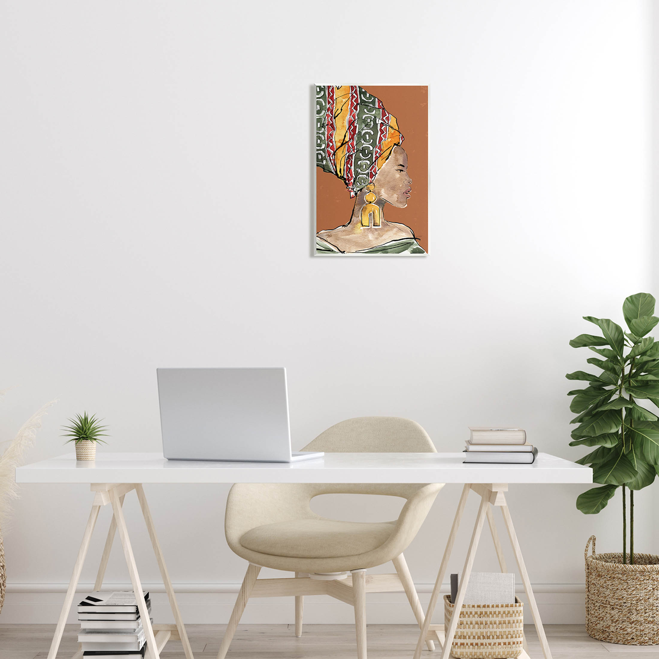 Stupell Industries African Flair Earthy Portrait Graphic Art Unframed Art Print Wall Art, Design by Anne Tavoletti