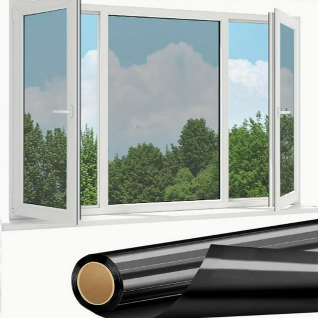 XYKA Privacy Heat Insulation Window Security Film, Reusable Electrostatic Adsorption Window Sticker, One Way Window Privacy Film for Home and Office, 23.62" X 196.85"