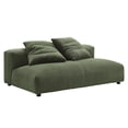 thumbnail image 2 of Solace Modular Corduroy Upholstered Armless Loveseat and Ottoman Set in Fern, 2 of 11