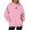 Pink, variant on Women's Fashion Casual Hoodie with Elegant Bow Print and Convenient Front Pocket for Everyday Style
