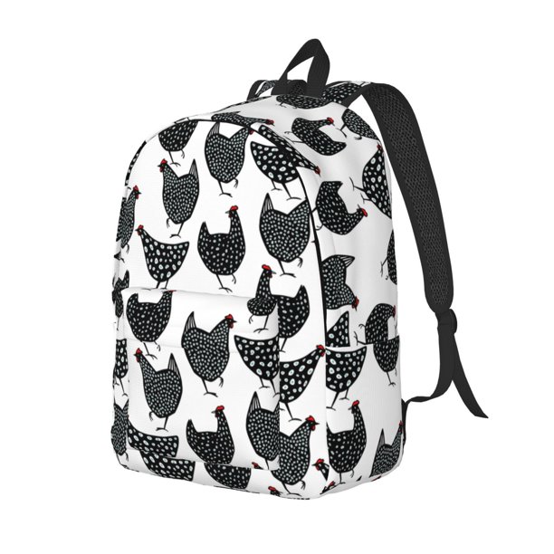 Disketp Retro Rooster print Canvas Backpack Lightweight Travel Daypack Student Rucksack Laptop Backpack-