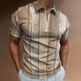 thumbnail image 2 of Wood Grain Grey White Men Zipper T-shirt Summer Casual Short Sleeve T-shirt Top, 2 of 7