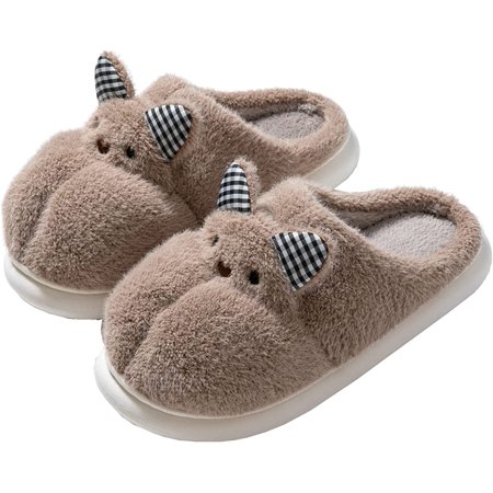 

PIKADINGNIS Unisex Bunny Slippers Plush Rabbit Style Slides Soft Fluffy Sandals Indoor Outdoor 2022 Winter