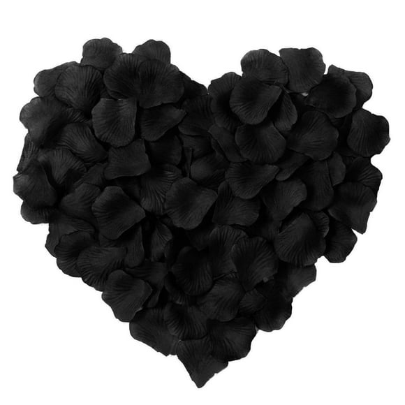 YoungLove 1000 Pcs Pétales de Rose Noirs Artificiels Faux Pétales de Rose pour Décoration de Mariage et Fête de la Saint-Valentin Noir