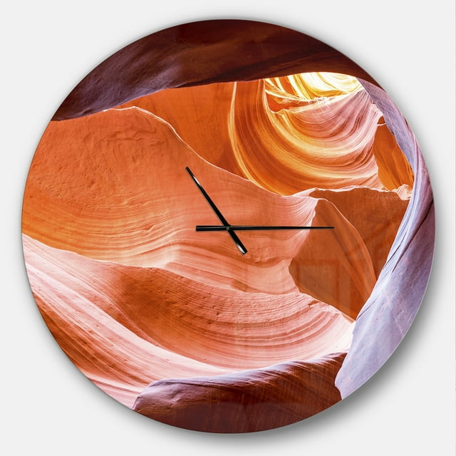 Designart 'Antelope Canyon Inside View ' Modern wall clock