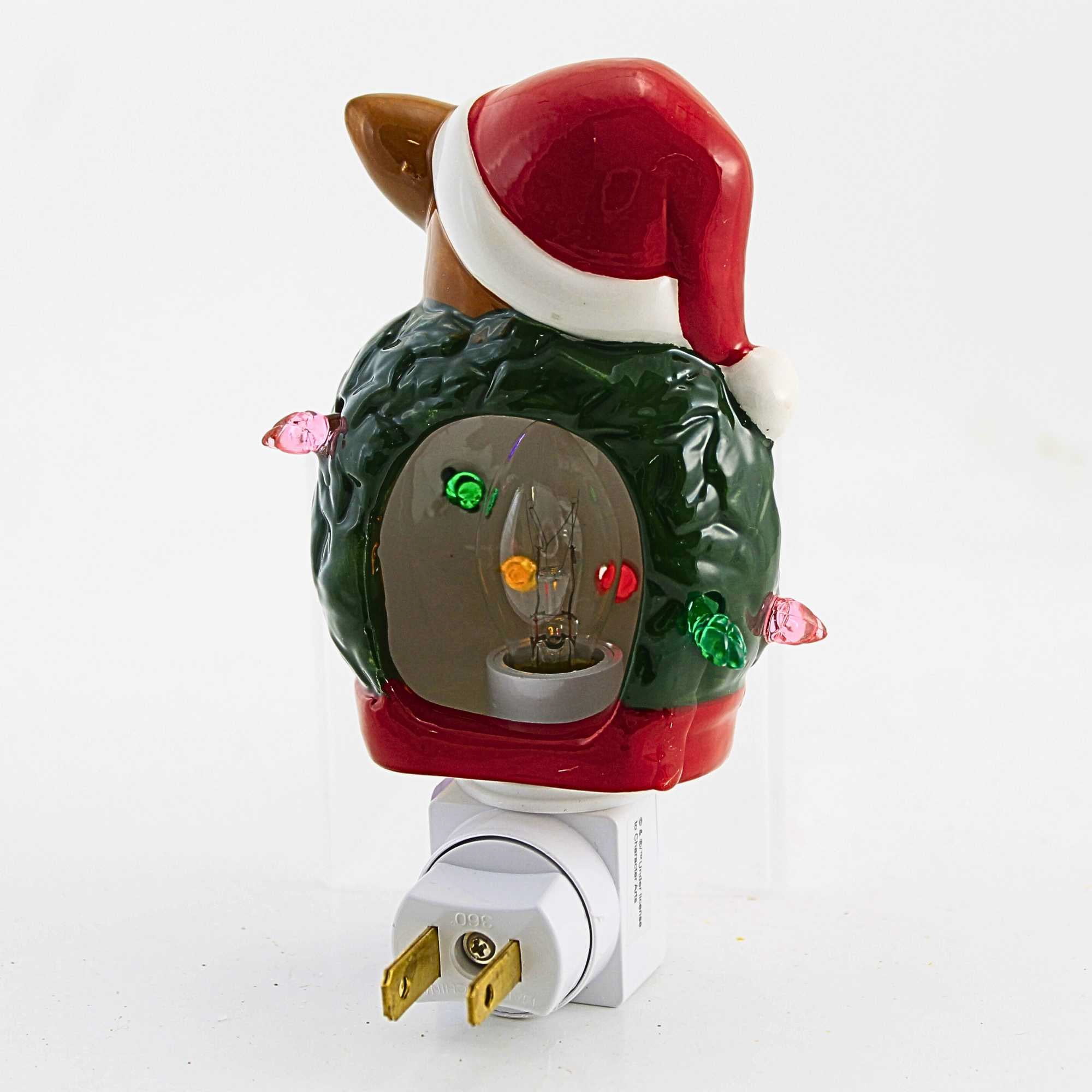 Roman 5.50In Rudolph Night Light, Ceramic, Red Nose Reindeer 160073