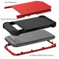 thumbnail image 2 of Case for Google Pixel 8A, Slim Dual Layer 3 in 1 Heavy Duty Protection Hybrid Hard PC Soft Silicone Rugged Bumper Anti Slip Full-Body Protective Cases For Google Pixel 8A, Red, 2 of 7