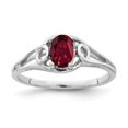 thumbnail image 1 of 14k White Gold 7x5mm Oval Created Ruby ring, 1 of 1