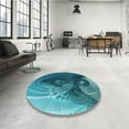 thumbnail image 4 of Ahgly Company Tapis Rectangulaire Lavable en Machine Intérieur Transitionnel Vert Sarcelle, 7 Pieds x 9 Pieds, 4 of 7