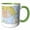 Green/White, variant on 3drose, Image of Rhode Island Topographic Map with Flag, 11oz Two-tone Green Mug