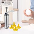 thumbnail image 6 of Cookie Press Stainless Steel Cookie Gun Kit for Baking, Biscuit Maker and Decoration Gun Kit with 25 Cookie Discs 4 Nozzles for DIY Biscuit Maker and Decoration, 6 of 6