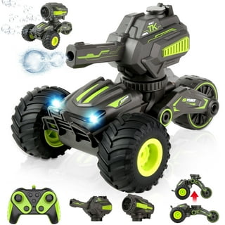  CXJ 3 Head RC Car,Rc Tank Car Shooting Water Bullets Remote  Control Car, Kids 4WD Battle Stunt Car, Blow Bubble, Shoot Foam Darts, 360°Rotating,  LEDs, Music, Toy Gifts for 6-15 Years