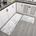 thumbnail image 3 of Kitchen Rugs and Mats Non Skid Washable Grey and White Marble Kitchen Mat and Rug Set,Floor Cushion Waterproof Rug,Rubber Backed Area Rugs for Kitchen Laundry, 3 of 7