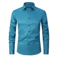 thumbnail image 2 of Chemise à Manches Longues Homme Chemise Habillée à Manches Longues pour Hommes Coupe Régulière Décontractée Boutonnée Unie à Manches Longues Col Rabattu Blouse et Chemise Homme Chemise à Manches Longues Homme Chemises à Manches Longues, 2 of 4