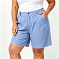 thumbnail image 2 of Achuyrbd Womens Plus Size Casual Shorts, Front Button Loose Fit Lightweight Summer Shorts with Pockets, 2 of 7