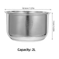 thumbnail image 2 of Rice Cooker Inner Pot Universal Stainless Steel Replacement Electric Cooker Liner Pot For Boiling And Porridge Cooking 2L, 2 of 9