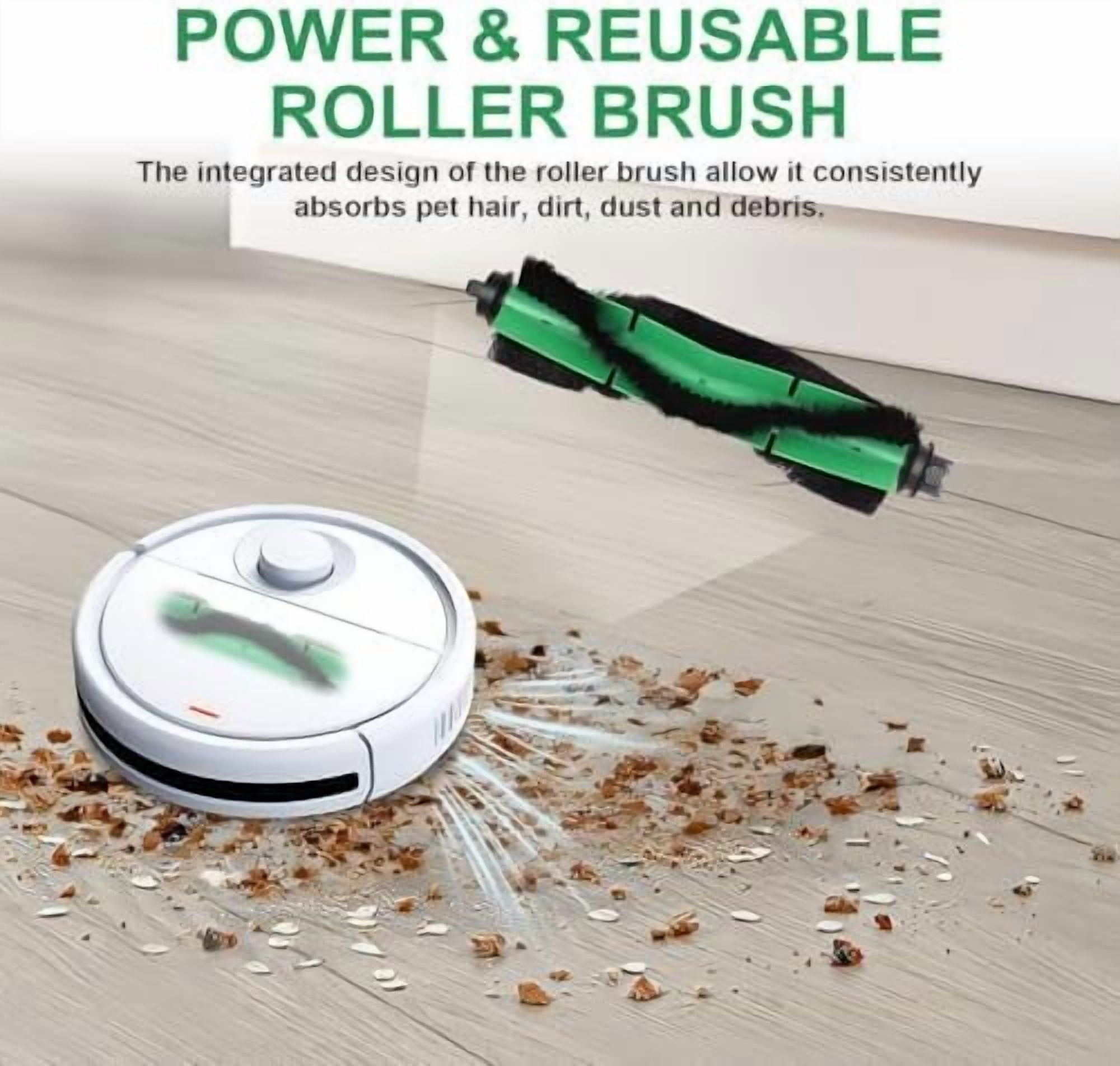 4 Pack Brushes Accessories Compatible with iRobot Roomba 104, 105 Combo, Vac 105, Vacuum 2, Q0120, Q0520, Y0140, Y0110 Robot Vacuum Cleaner, 1 Cleaning Tool