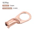 thumbnail image 3 of Unique Bargains Battery Cable Ends 0.52 Inch 6 AWG Ring Terminals Bare Copper Eyelet 10 Pcs, 3 of 5