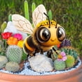 thumbnail image 3 of Lypsnake Bee Garden Decorative Floor Insert,Cute Cartoon Bumblebee Yard Art with Flower Crown,Weatherproof Resin Ground Stake for Outdoor Lawn Flower Bed Patio and Backyard Display, 3 of 7