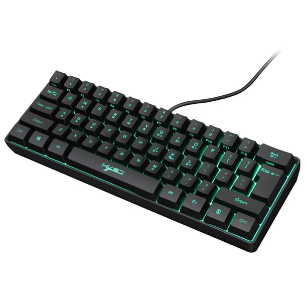 con Cable RGB Retroiluminado Multi Color 61 Teclas para negro Sunnimix Teclado con cable para juegos
