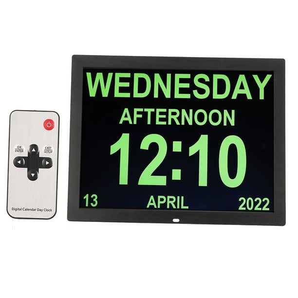 Digital Calendar Day Clock, 15" Large Digital Clock Large Display With