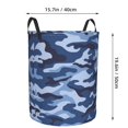thumbnail image 2 of DouZhe Waterproof Collapsible Large Laundry Baskets, Abstract Blue Camouflage Prints Circular Hamper with Handles, 2 of 6