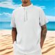thumbnail image 2 of Camiseta de rayas con cuello en V para hombre: informal, corte holgado, trabajo/actividades al aire libre, primavera/verano, 2 of 4