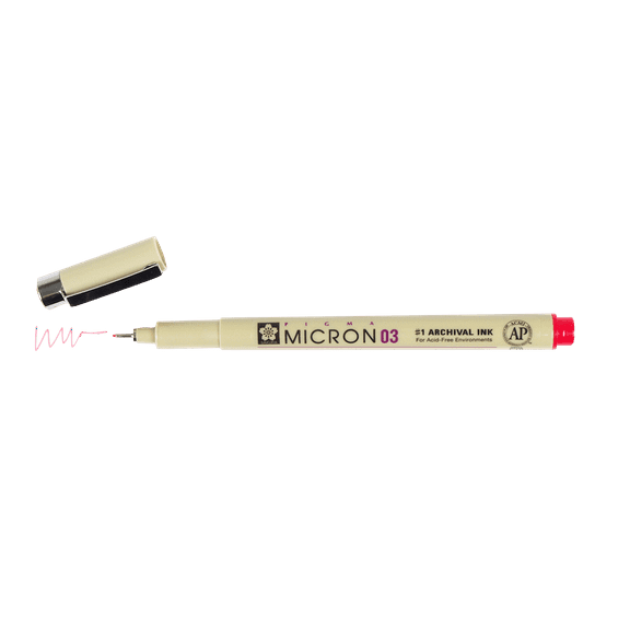 3 DOZEN: Sakura Pigma Micron 03 Pen .35mm: Red (XSDK03-19)