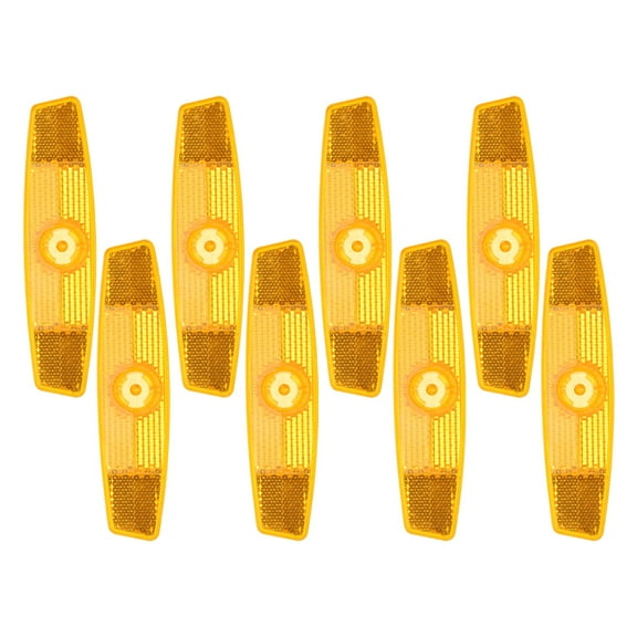 Bike Wheel Reflectors, 8 Pcs Plastic Universal Rectangle Safety Bicycle Wheel Rim Reflective Warning Reflective for Trailer Mountain Bike Bicycles Night Riding, Orange