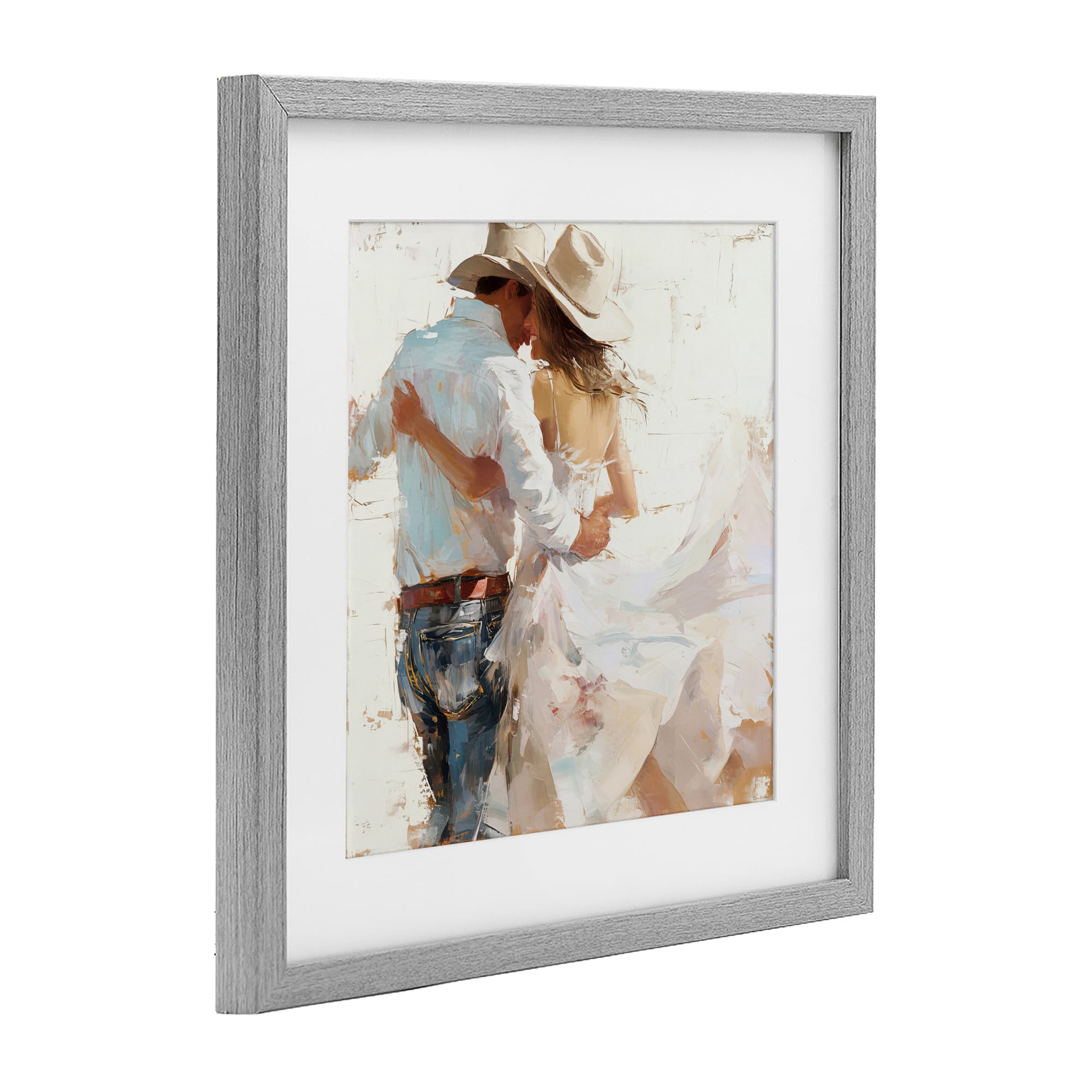 Stupell Industries Cowgirl Romance Couple Gray Framed Print Under Glass, design by Tina LeCour