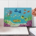 thumbnail image 2 of Underwater Cutting Board, Landscape Various Water Plants and Exotic Fishes Aquatic Print, Decorative Tempered Glass Cutting and Serving Board, Small Size, Multicolor, by Ambesonne, 2 of 5