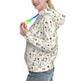 thumbnail image 2 of Fotbe Mini Wildflower Watercolor Pattern Womens Long Sleeve Hoodie, Pullover Hooded Sweatshirt, Kangaroo Pocket Hoodie with Eye-catching Drawstrings-Large, 2 of 7