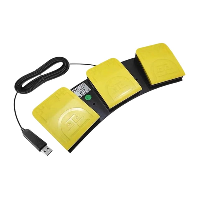 Pedal de interruptor de pie triple USB, programable, para control de juego, repuesto 3 Amarillo