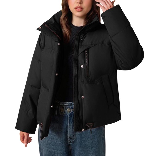 Lovzfmll Veste Décontractée pour Femmes, Style à Capuche à Manches Longues Coloré Noir, 2TG