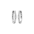 thumbnail image 3 of ARAIYA FINE JEWELRY Sterling Silver Round Lab-Grown Diamond Hoop Earrings (1/10 cttw, VS1 Clarity, D-E Color), 3 of 7
