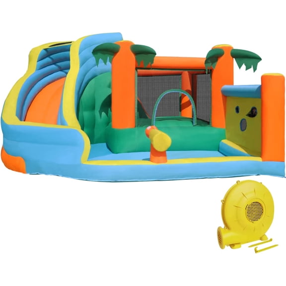Costway Children's Backyard Summer Water Slide, Indoor/Outdoor ...