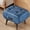 Blue, variant on Faux Leather Footstool with Padded Tufted Seat, 18 in Small Ottoman for Entryway