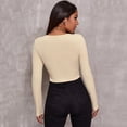 thumbnail image 4 of Pntutb Mujeres Sexy Retro Cremallera top Tee Turn-Down Collar Manga larga Mujer Blusa Liquidación Pntutb Pntutb-531, 4 of 7