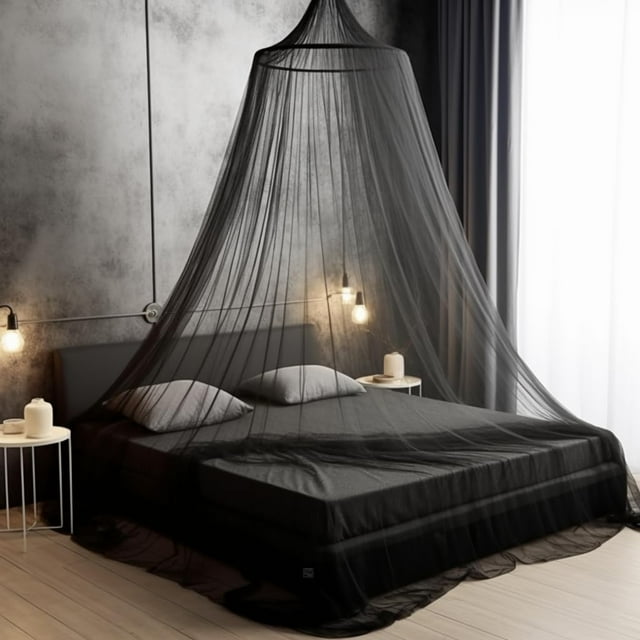 Dosel para Cama Bollepo Negro para Adultos, Individual, Doble, Matrimonial, Queen