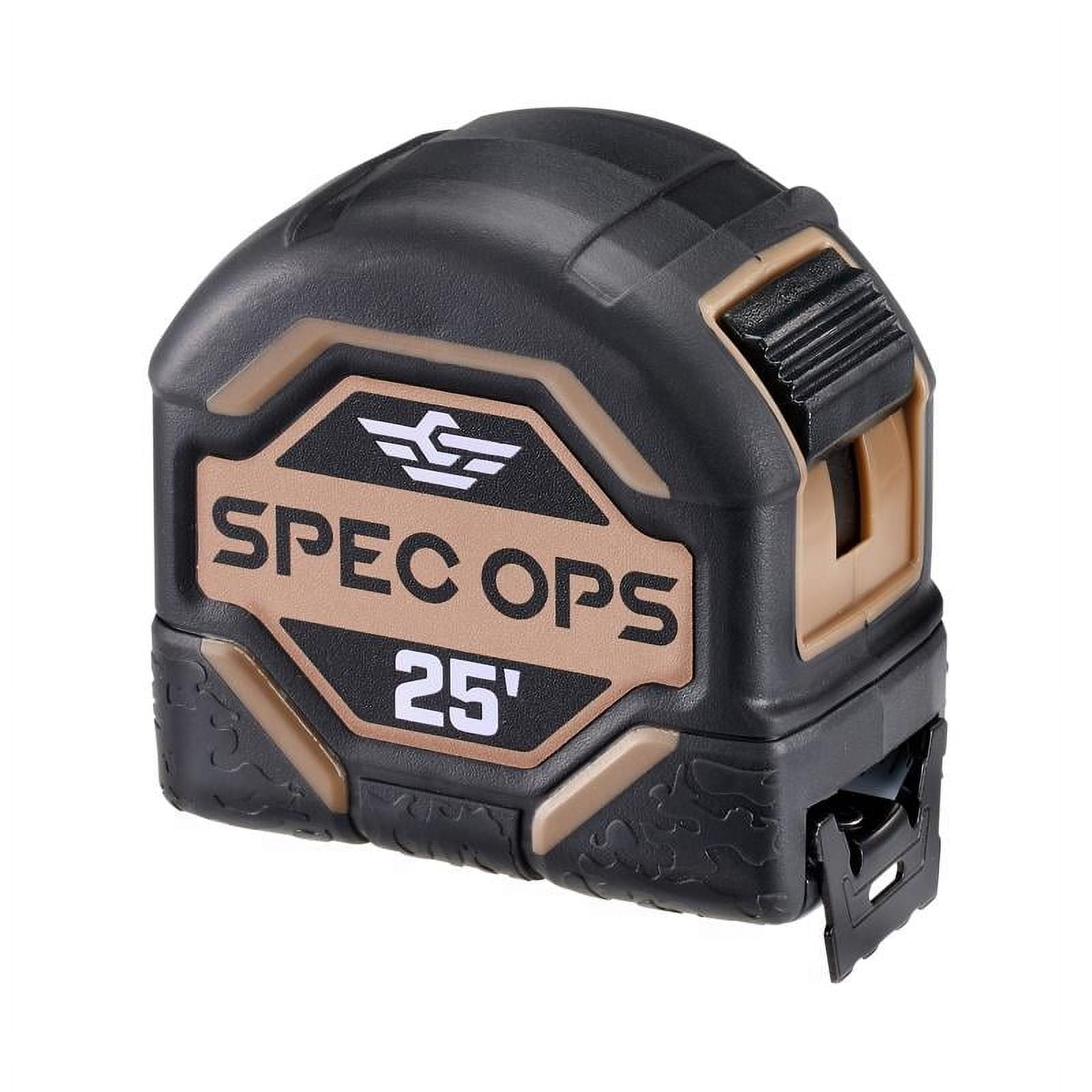 Spec Ops Tools 2027475 25 ft. x 3.12 in. Rubber Tape Measure, Black