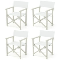 Gymax 4PCS Folding Director Chair w/ Acacia Wood Frame & Machine Washable Oxford Fabric