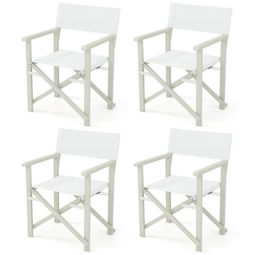 Gymax 4PCS Folding Director Chair w/ Acacia Wood Frame & Machine Washable Oxford Fabric