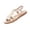 Beige, variant on Women's Flower Flat Sandals Wedding Sandals for Bride T-Strap Thongs Open Toe Summer Beach Shoes White 5.5
