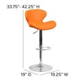 thumbnail image 6 of Home Square Vinyl Upholstery Bar Stool in Orange Finish - Set of 3, 6 of 9