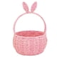 thumbnail image 1 of Cesta tejida a mano, cesta de Pascua con orejas de conejo, cesta de almacenamiento con asa rosa, 1 of 9